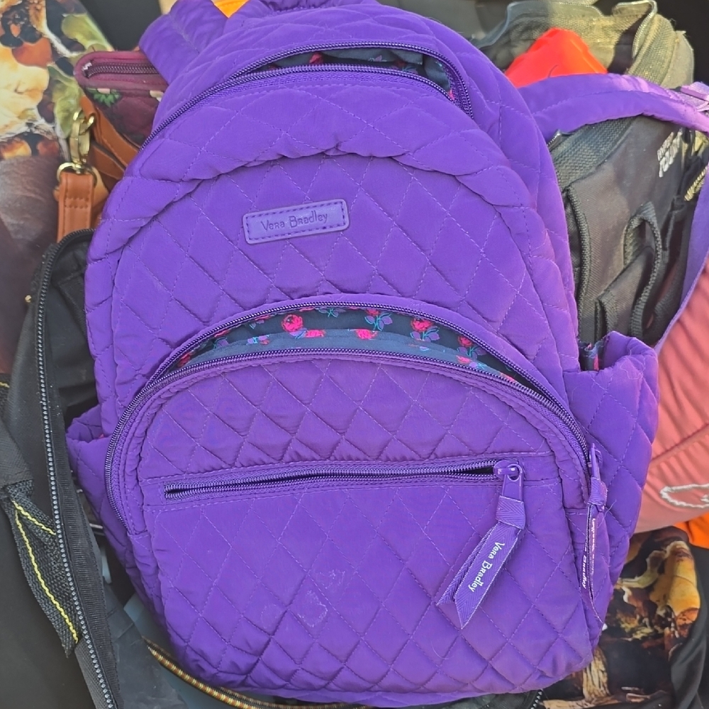 Vera Bradley Quilted Backpack in Rich Purple